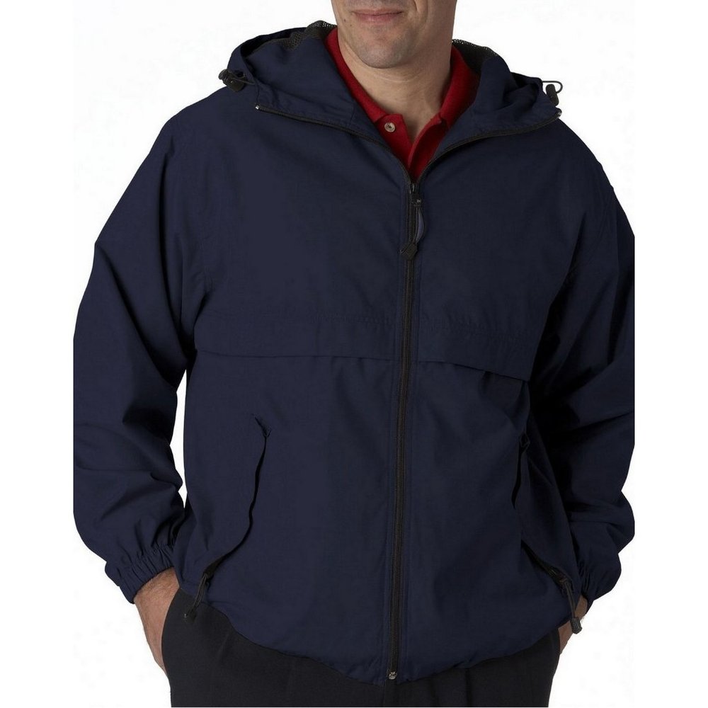 Adult Microfiber Full-Zip Hooded Jacket - 8908 - NAVY